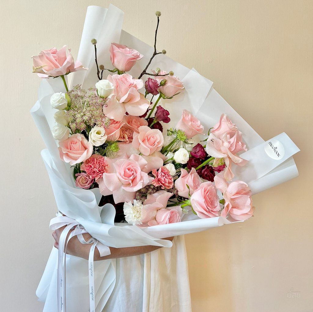 ช่อดอกไม้โทนชมพูอ่อน Modern Elegance ไซส์ L