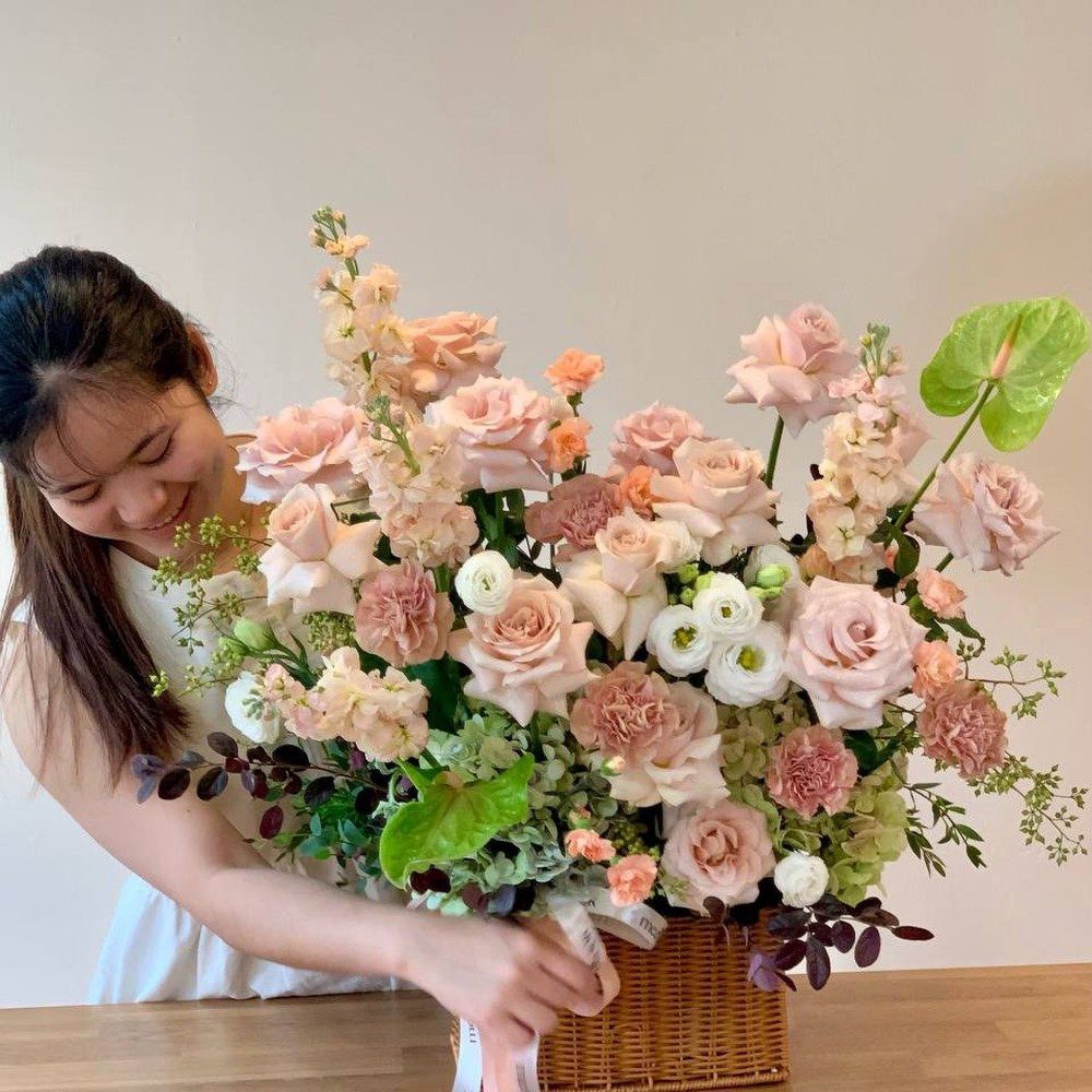 ตะกร้าดอกไม้ Modern Elegance โทนเอิร์ธ-เขียว ไซส์ XL